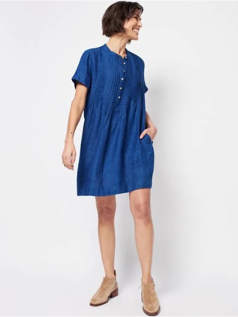 Faherty Gemina Linen Shift Dress